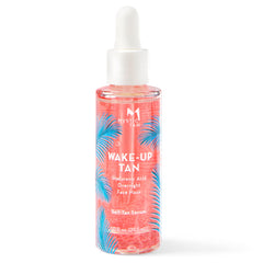 Mystic Tan Wake Up Tan serum bottle ready for nighttime application for a natural morning glow.