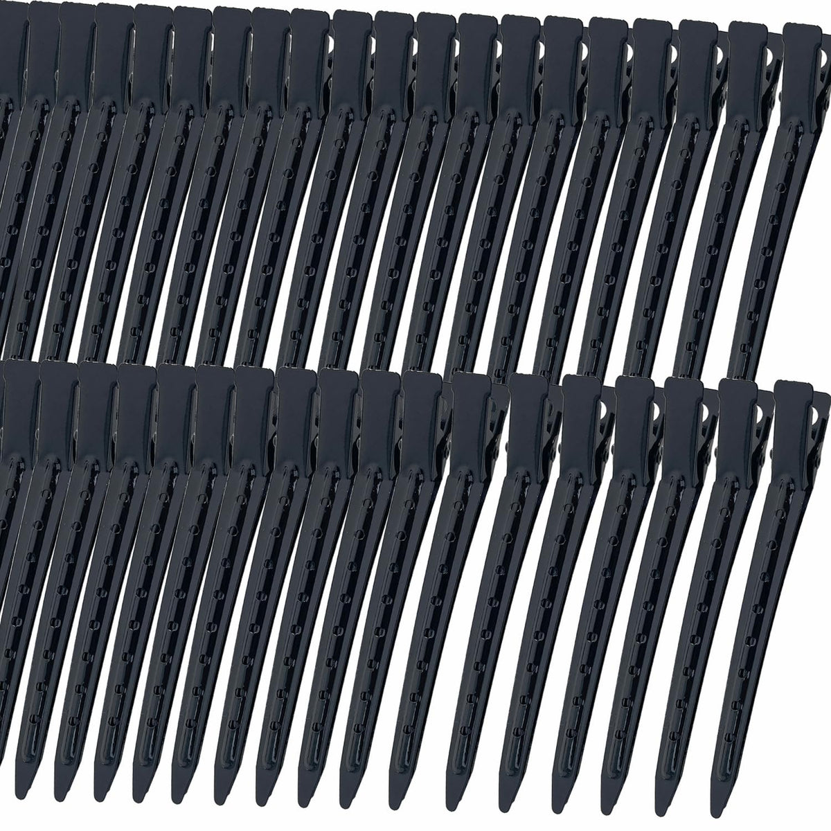 Mythos 40pcs black duck-billed clips ready for versatile styling.