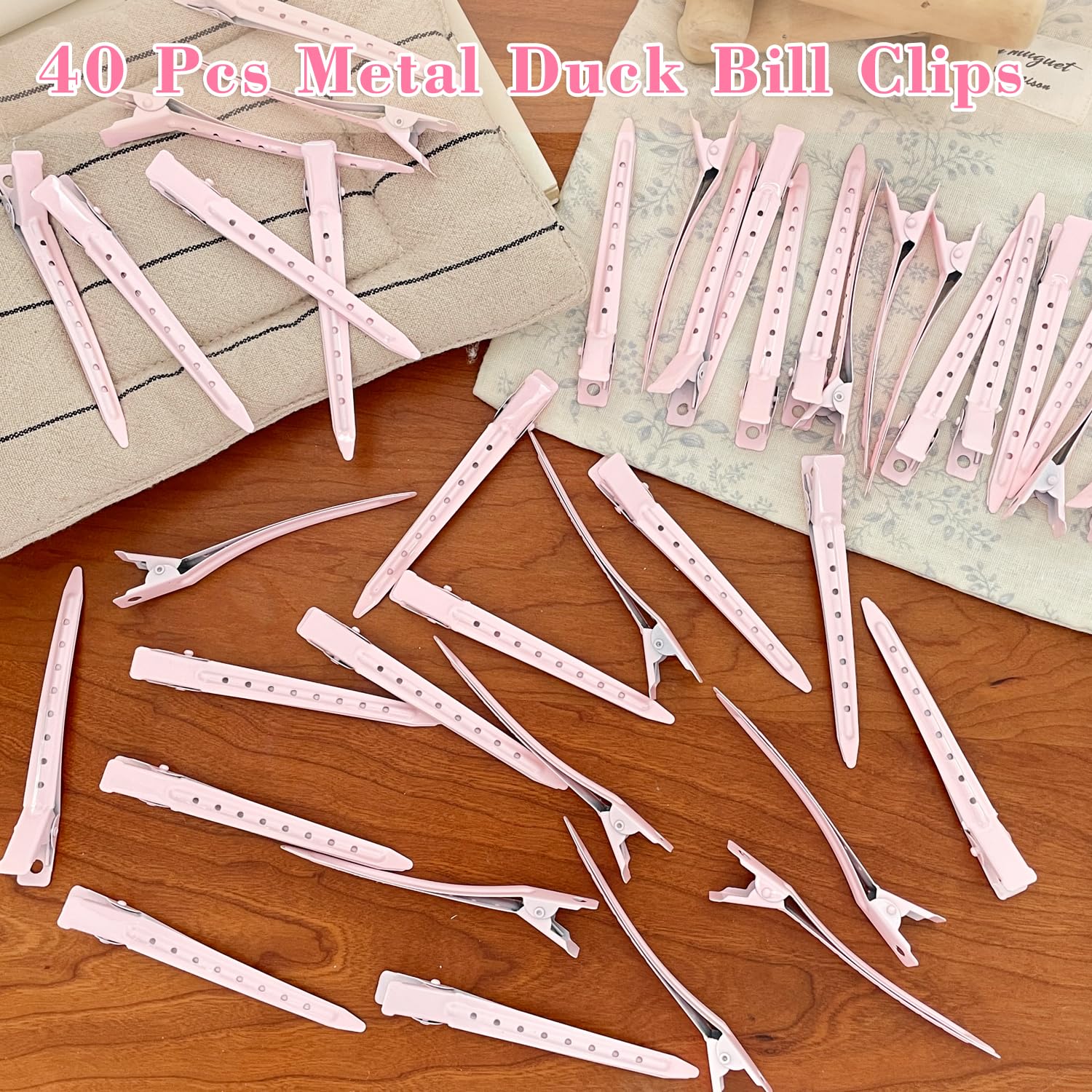Mythos 40piece pink clip-packaging-display shows variety and color options