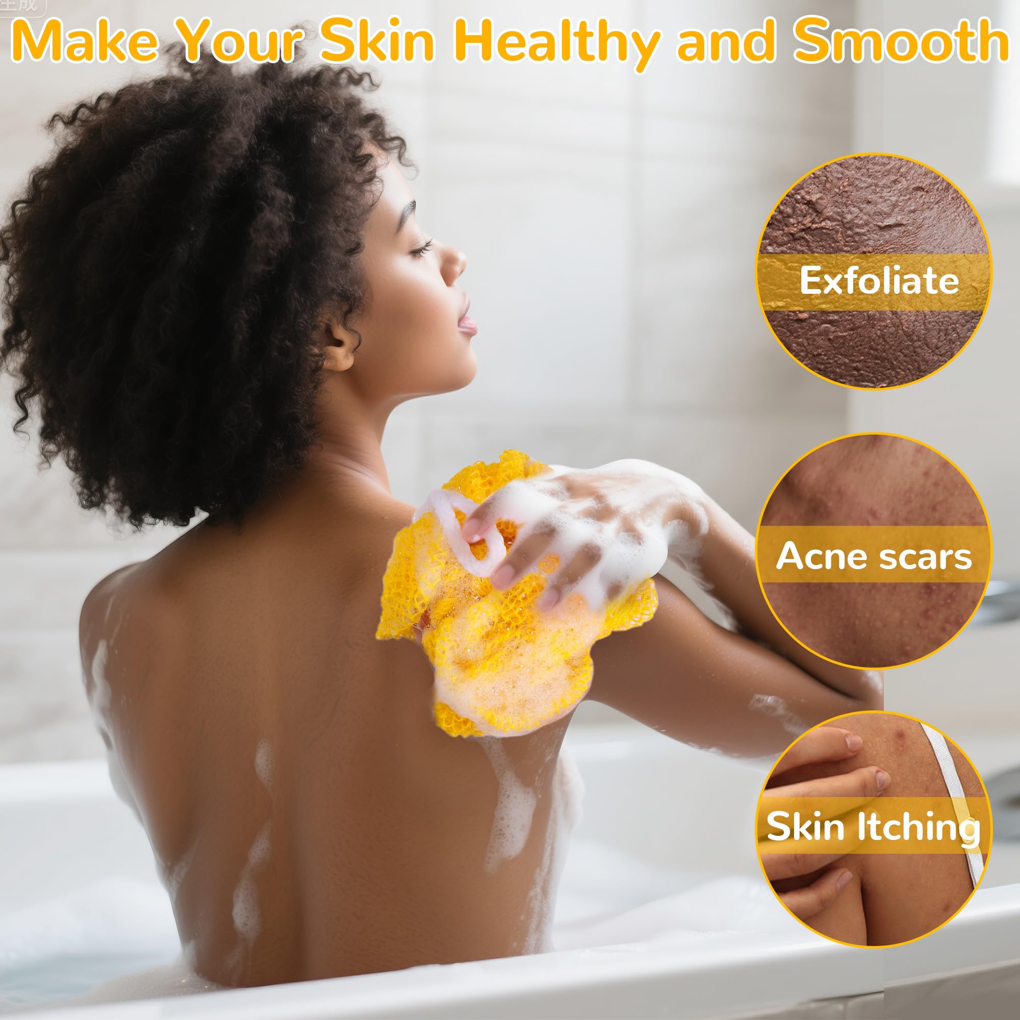 Mytium nylon material delivers safe, durable exfoliation and smooth lather.