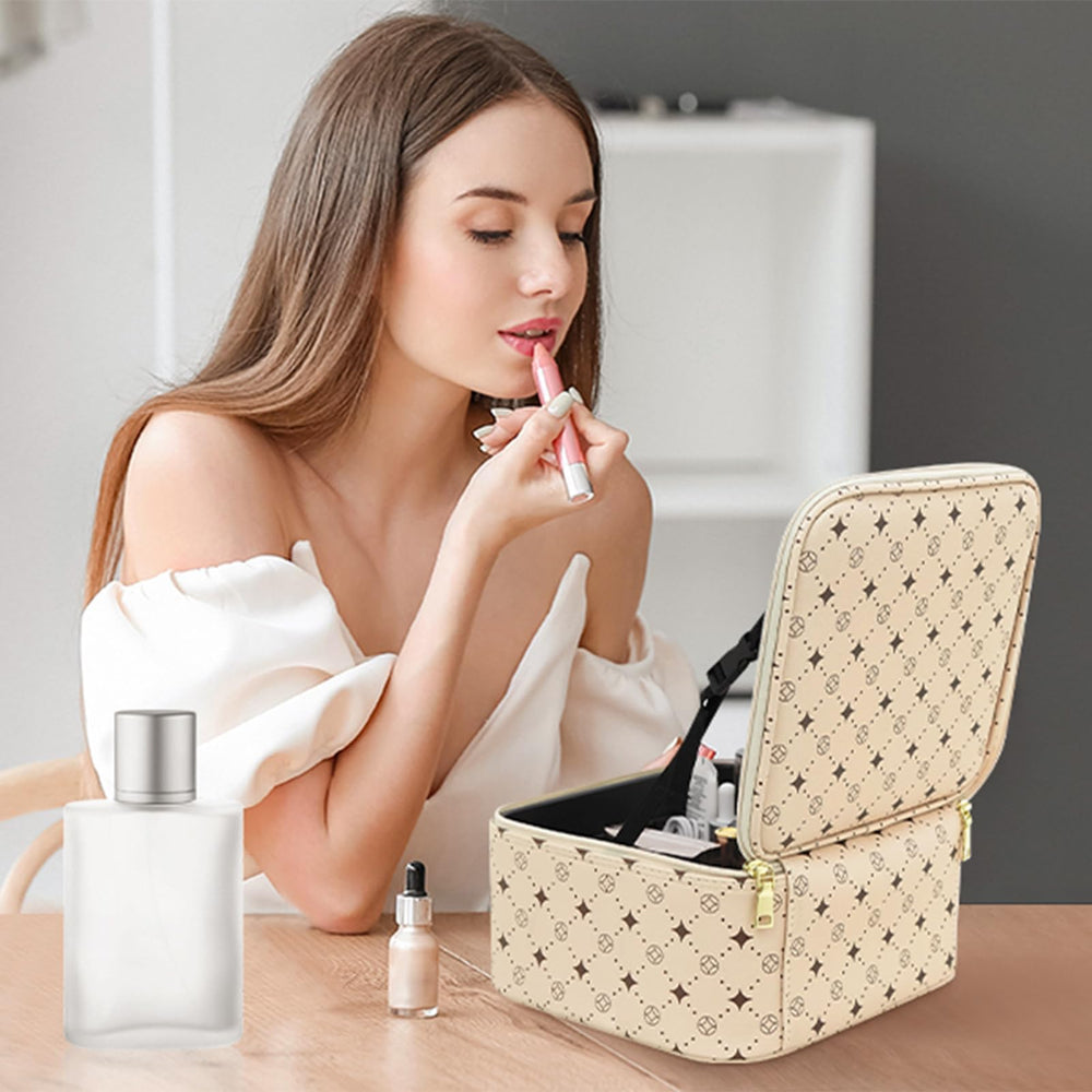 M Y U R E N interior with adjustable dividers adapts to cosmetics
