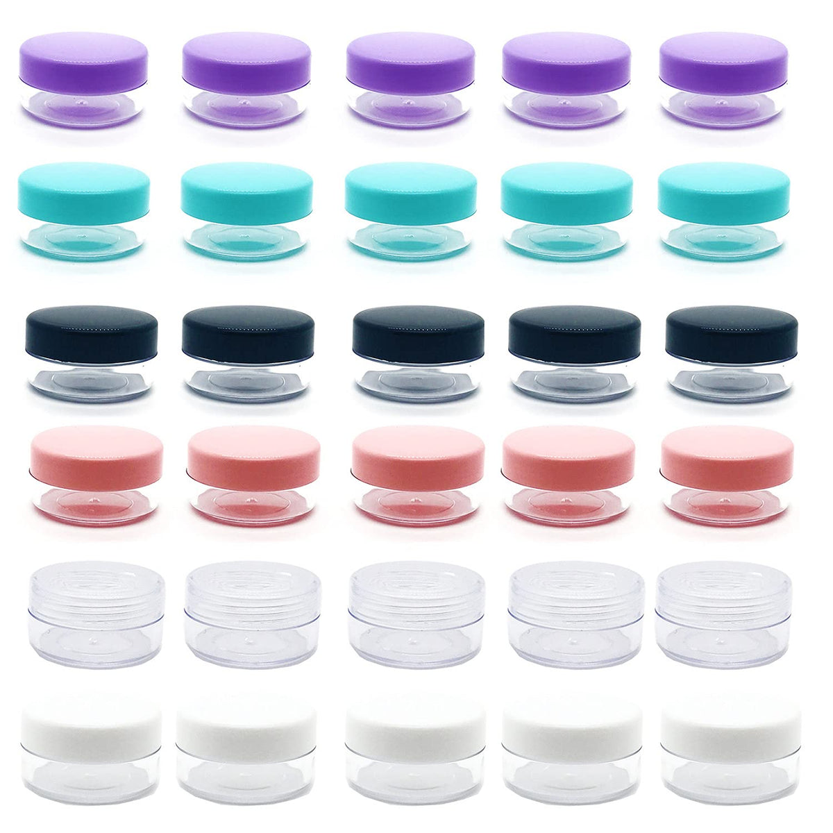 MYYZMY 30pcs clear sample containers set for easy cosmetic organization and quick sampling