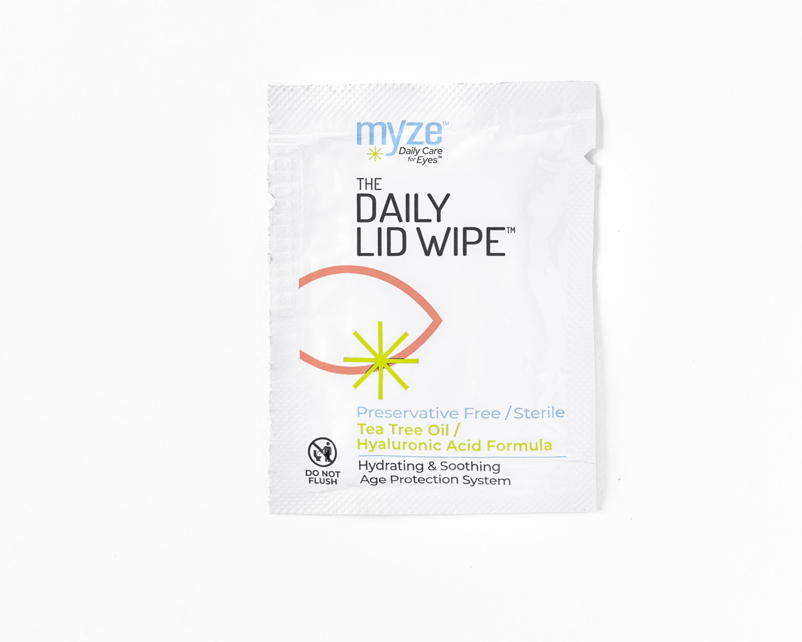 Myze hyaluronic acid benefit closeup emphasizes hydration around the eye area.