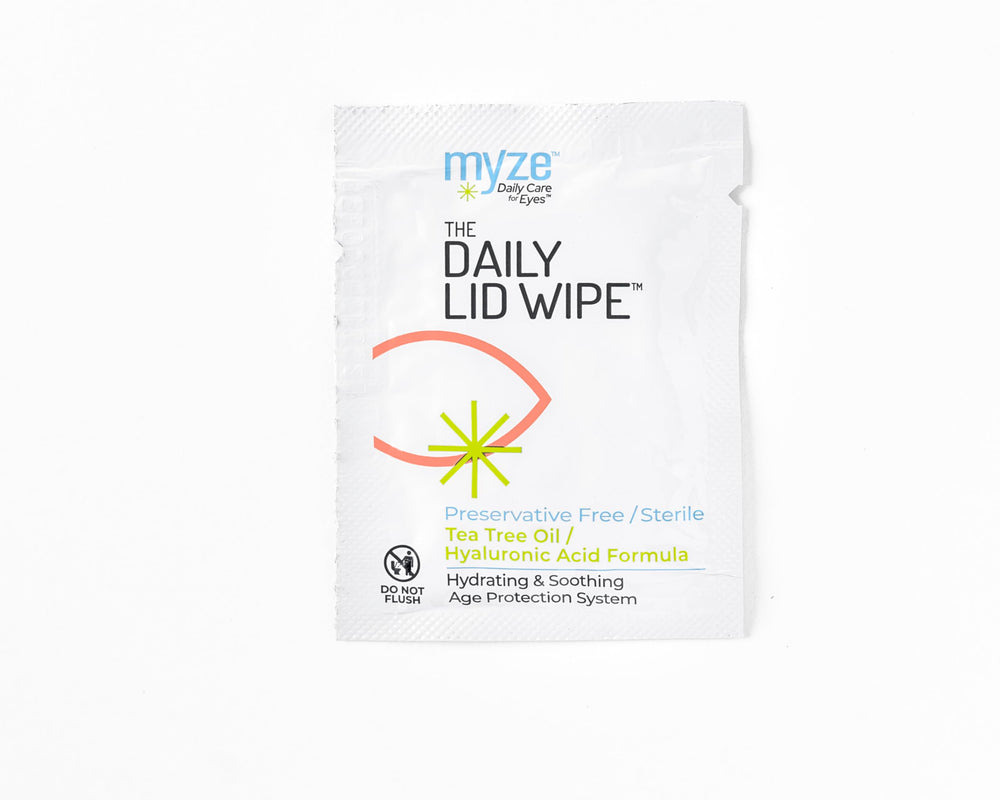 Myze hyaluronic acid benefit closeup emphasizes hydration around the eye area.