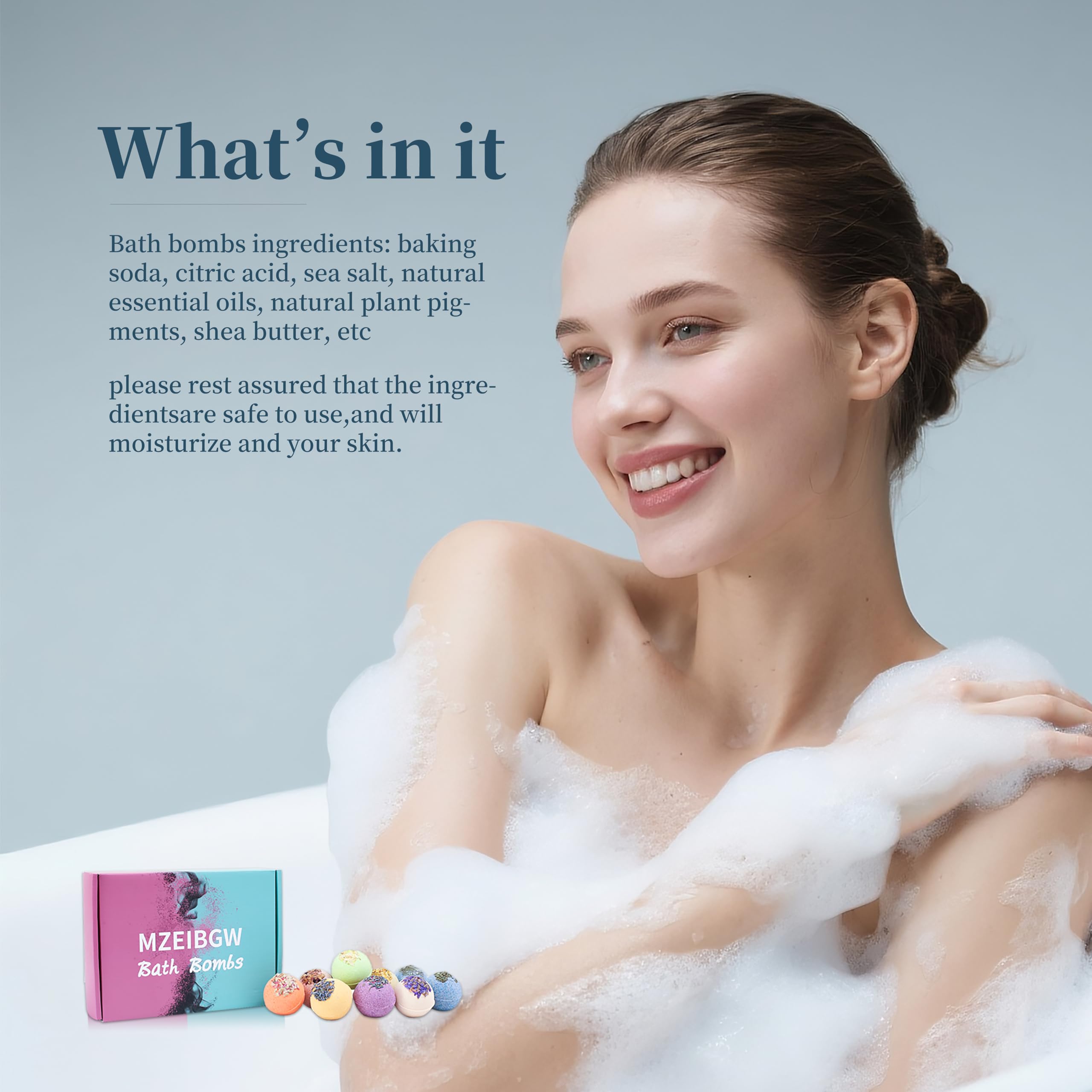 MZEIBGW Bath Bombs Lavender soothes skin and senses with tranquil lavender aroma