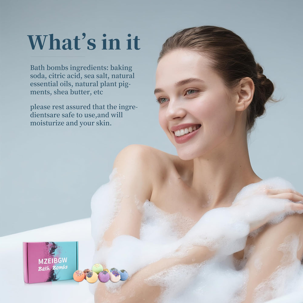 MZEIBGW Bath Bombs Lavender soothes skin and senses with tranquil lavender aroma