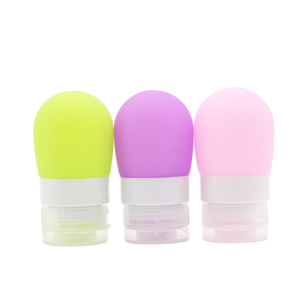 Mziart travel bottles soft silicone 3-pack for easy filling and on-the-go use