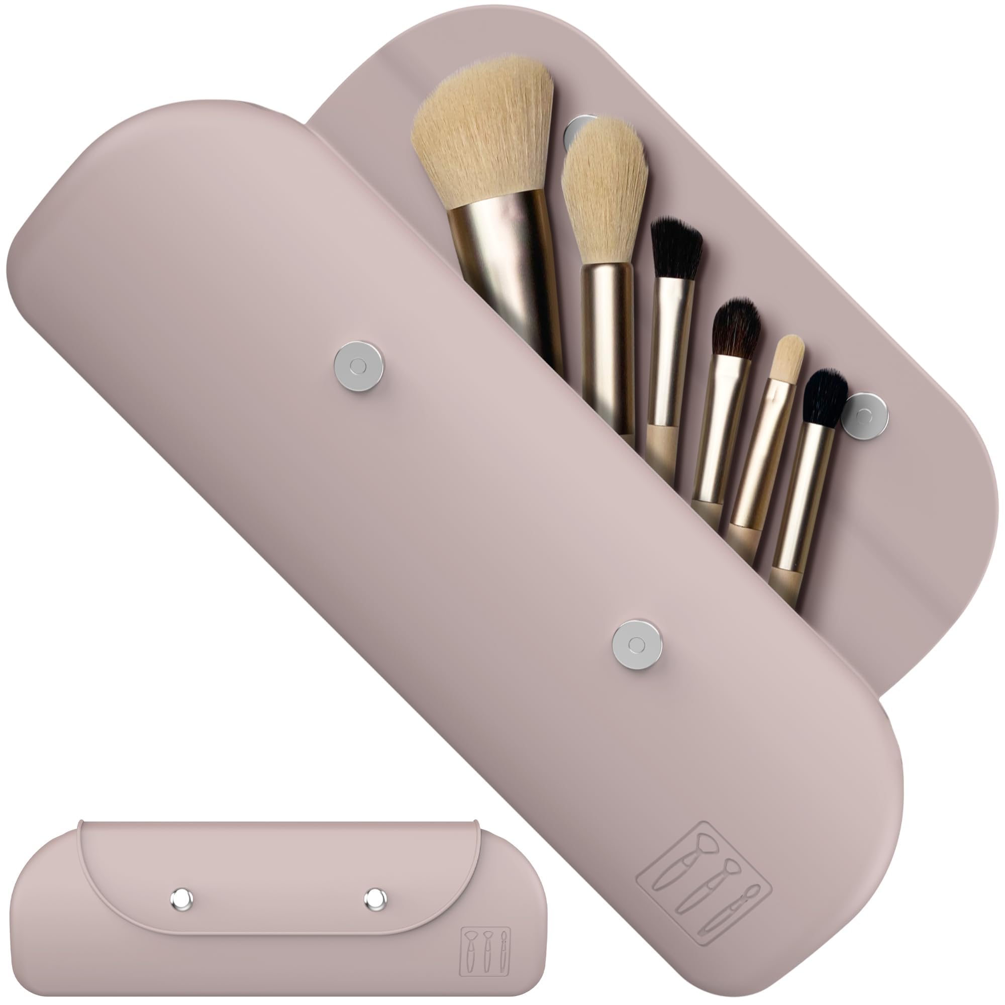 MZLlanyun travel brush holder front view keeps brushes organized during trips