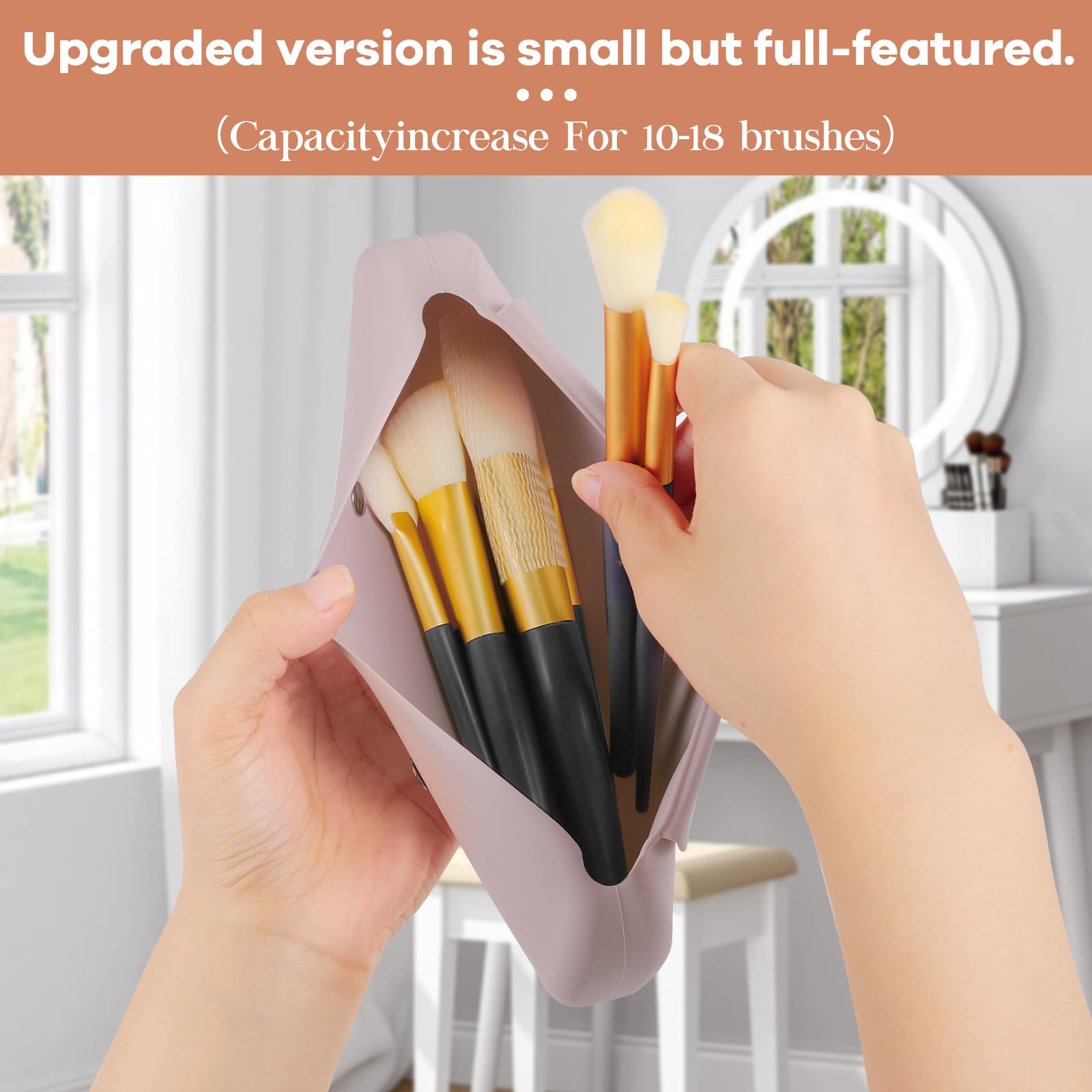 MZLlanyun travel brush holder with magnetic clips secures brushes during transit