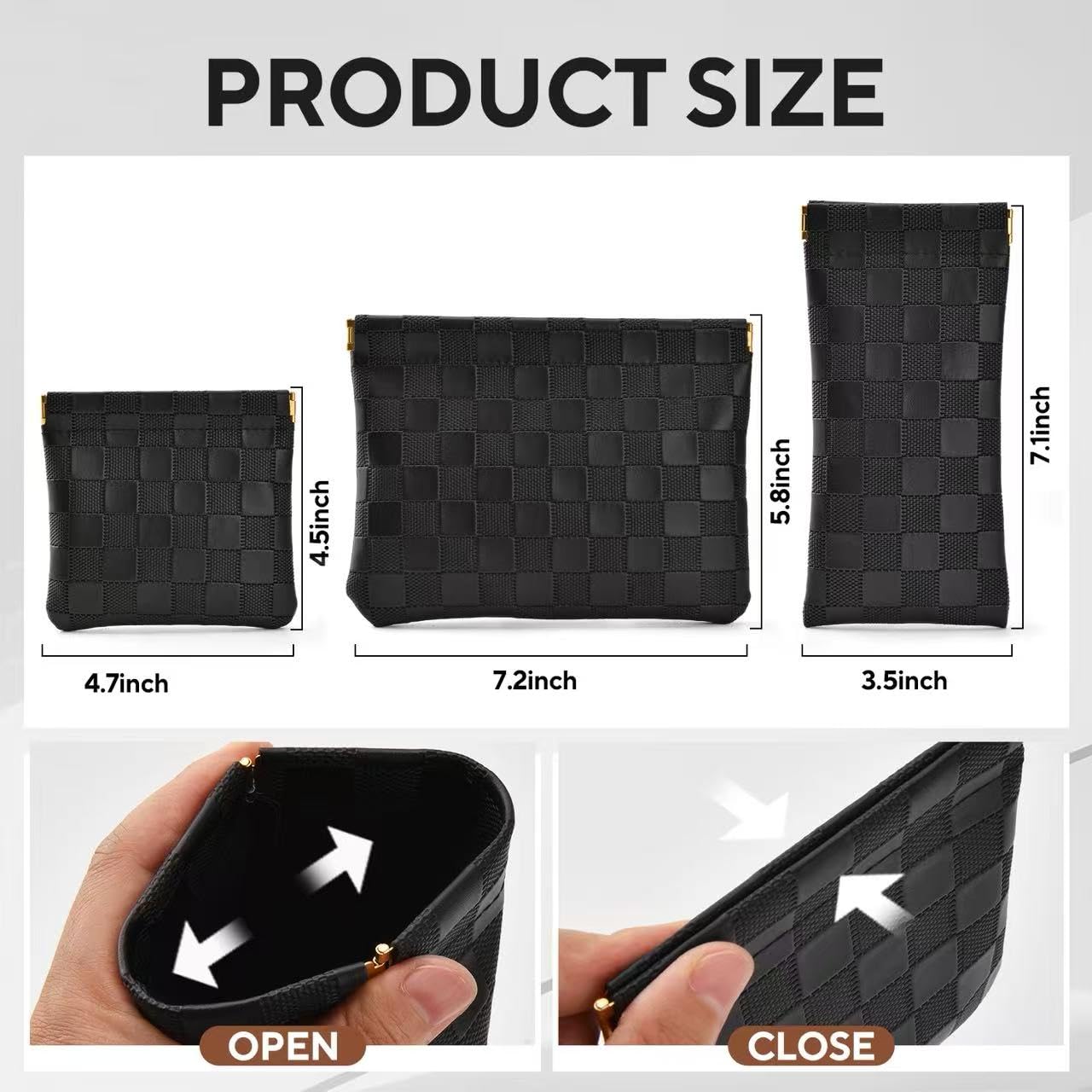 MZLUWM snap-closure organizer pouch demonstrates quick-access jewelry and coins on the go.