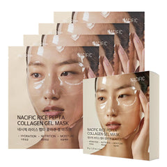 NACIFIC Rice Pepta Collagen Mask box-front highlights hydrogel care for lasting hydration.