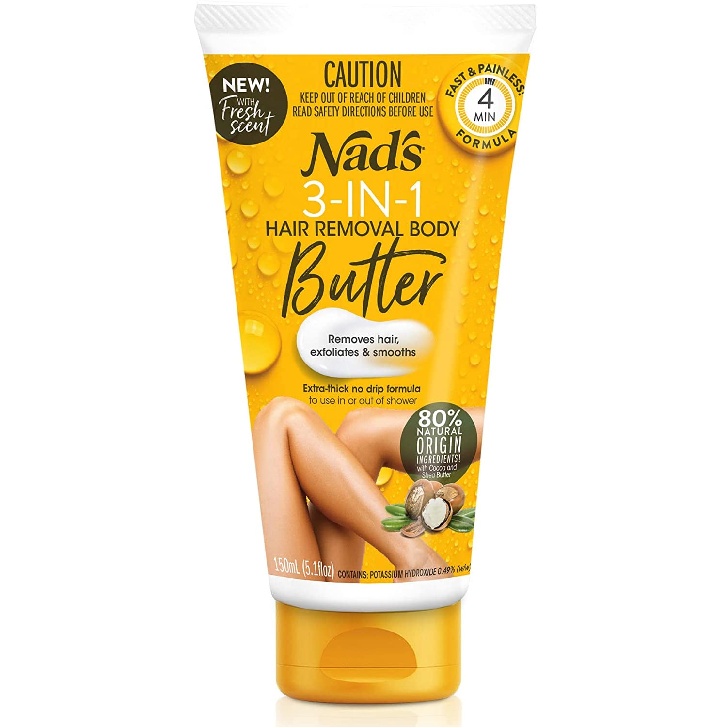 Nad's 3n1 body butter pack for quick, painless hair removal.