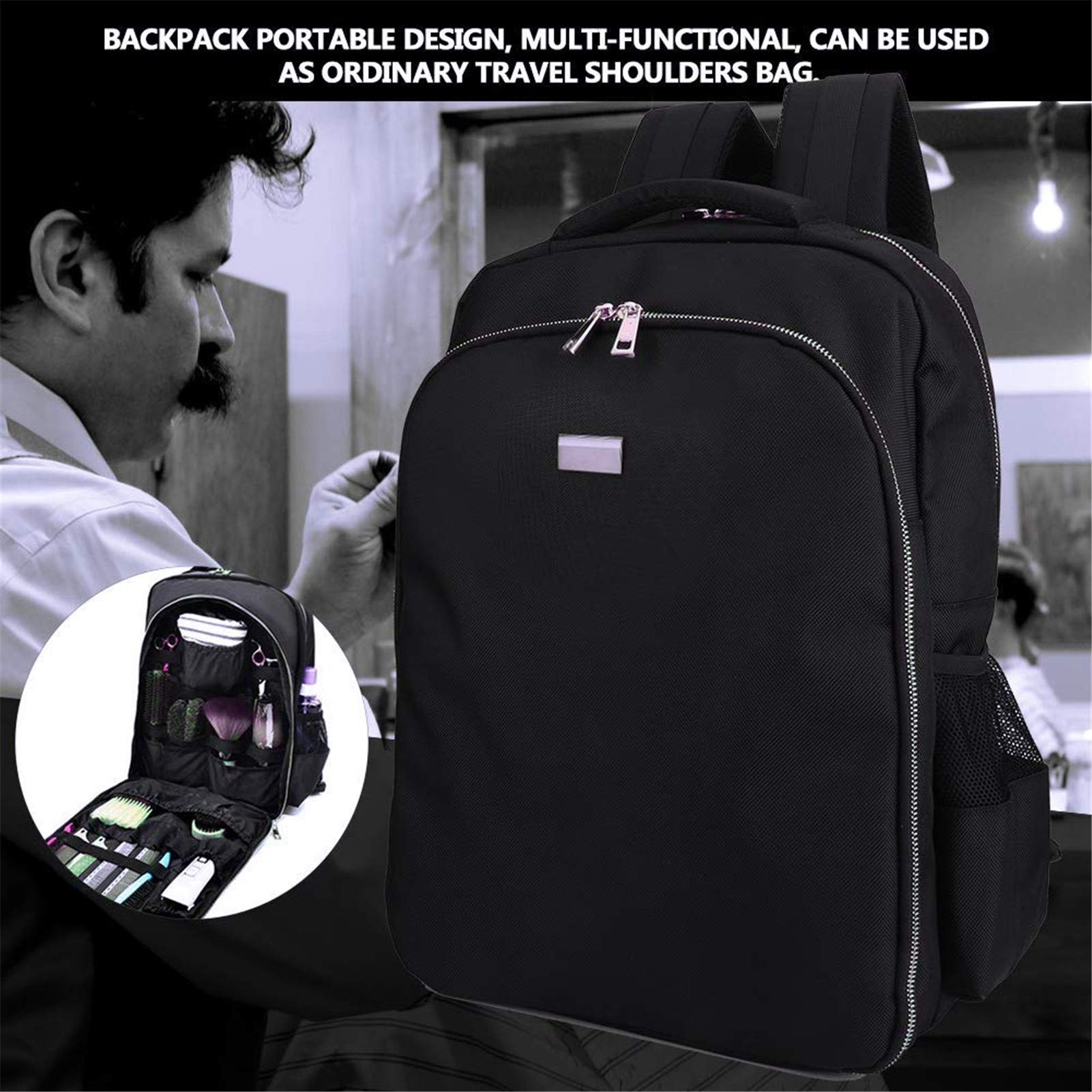 NADAENMF barber clippers and combs fit neatly in dedicated compartments for quick setup