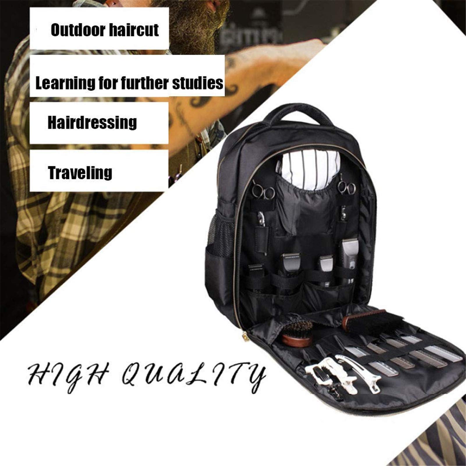 NADAENMF hairstylist backpack features durable straps for comfortable all-day carrying