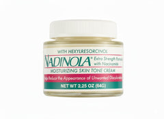 Nadinola cream texture closeup highlights soft, creamy consistency for even-toned skin