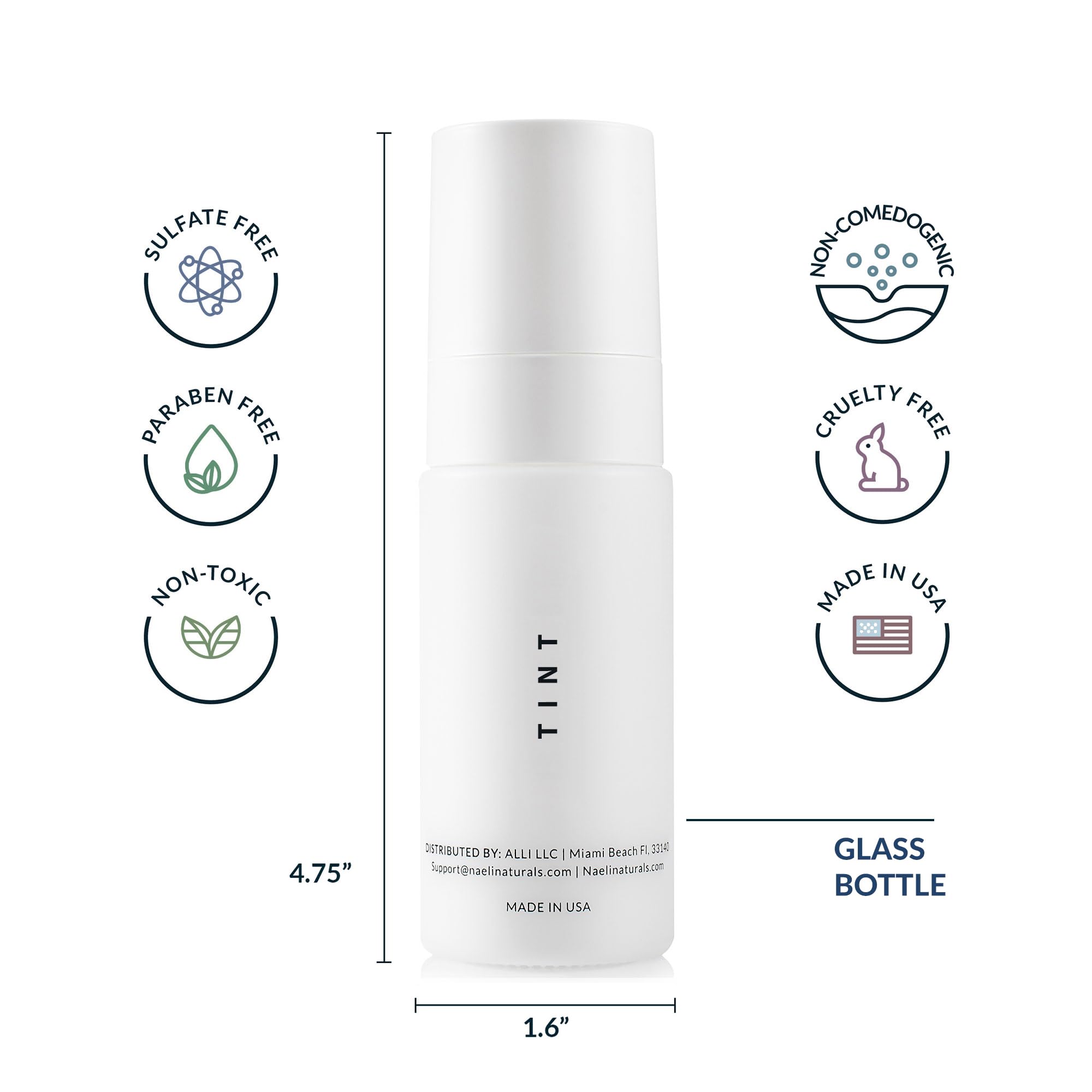 NAELI hyaluronic acid-green tea-blueberry hydration texture with a dewy finish.