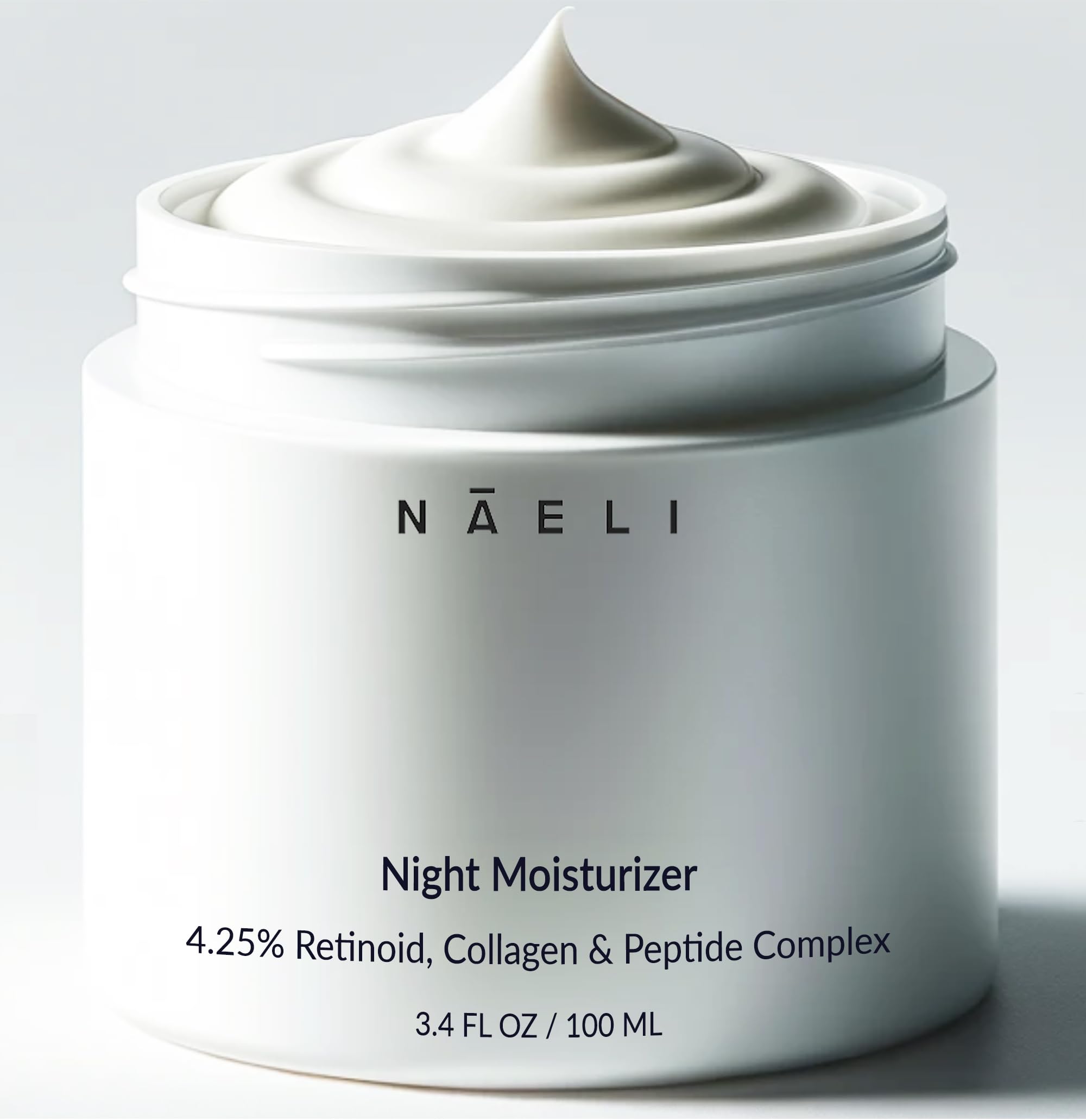 NAELI Retinoid Night Cream bottle with overnight hydration for smoother skin
