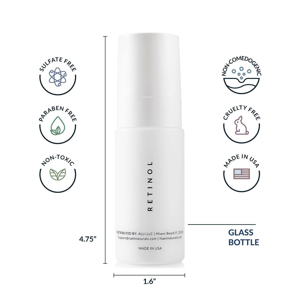 NAELI Retinoid Night Cream texture close-up communicates lightweight, non-greasy absorption for sensitive skin.