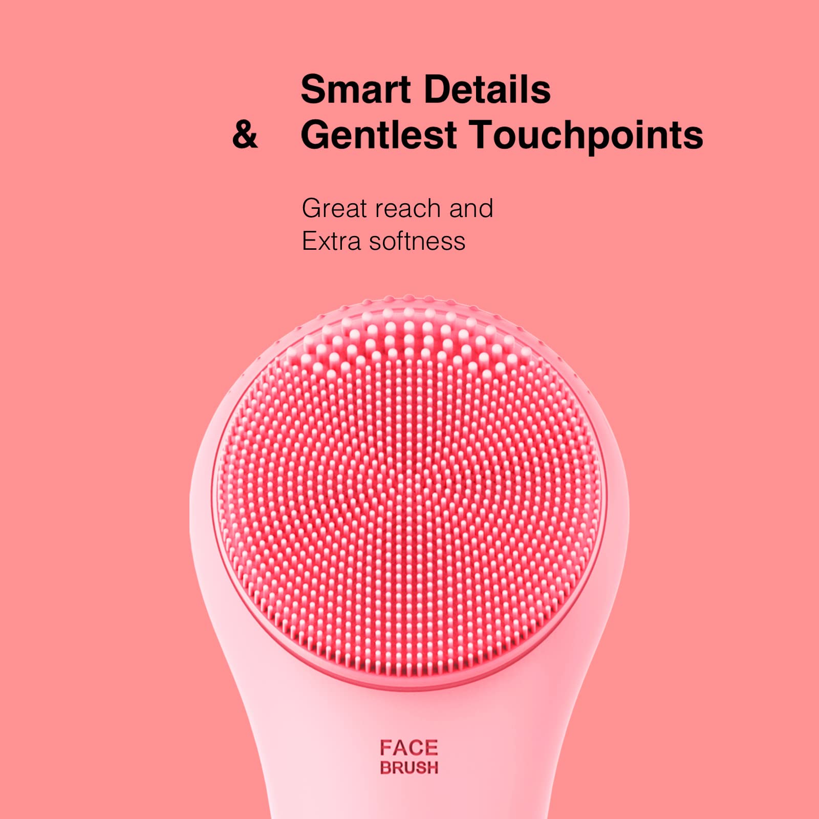 Nagacoola CLIE pink brush demonstrates all-skin-types suitability and gentle cleansing