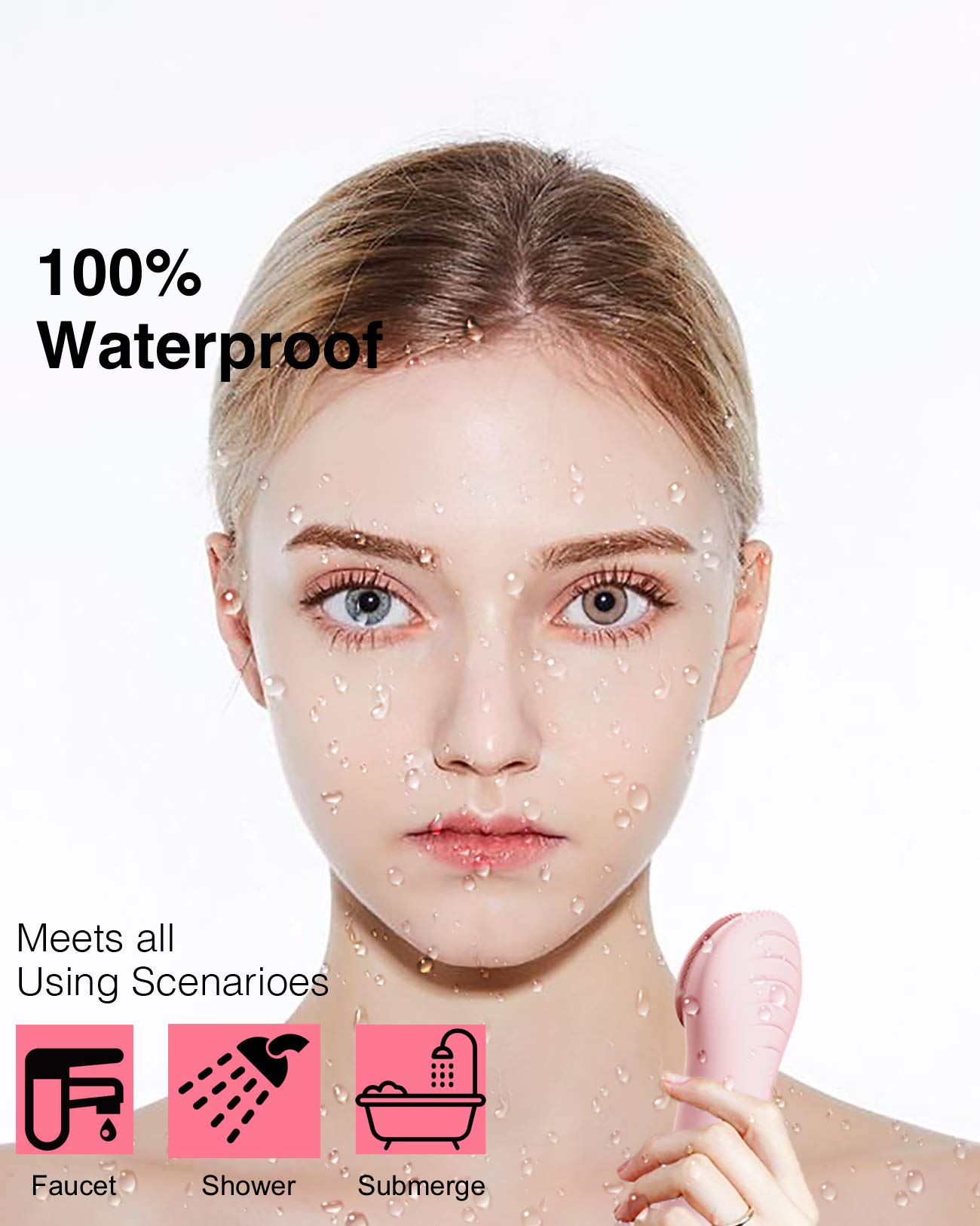 Nagacoola CLIE waterproof brush shown in shower for refreshing cleansing sessions