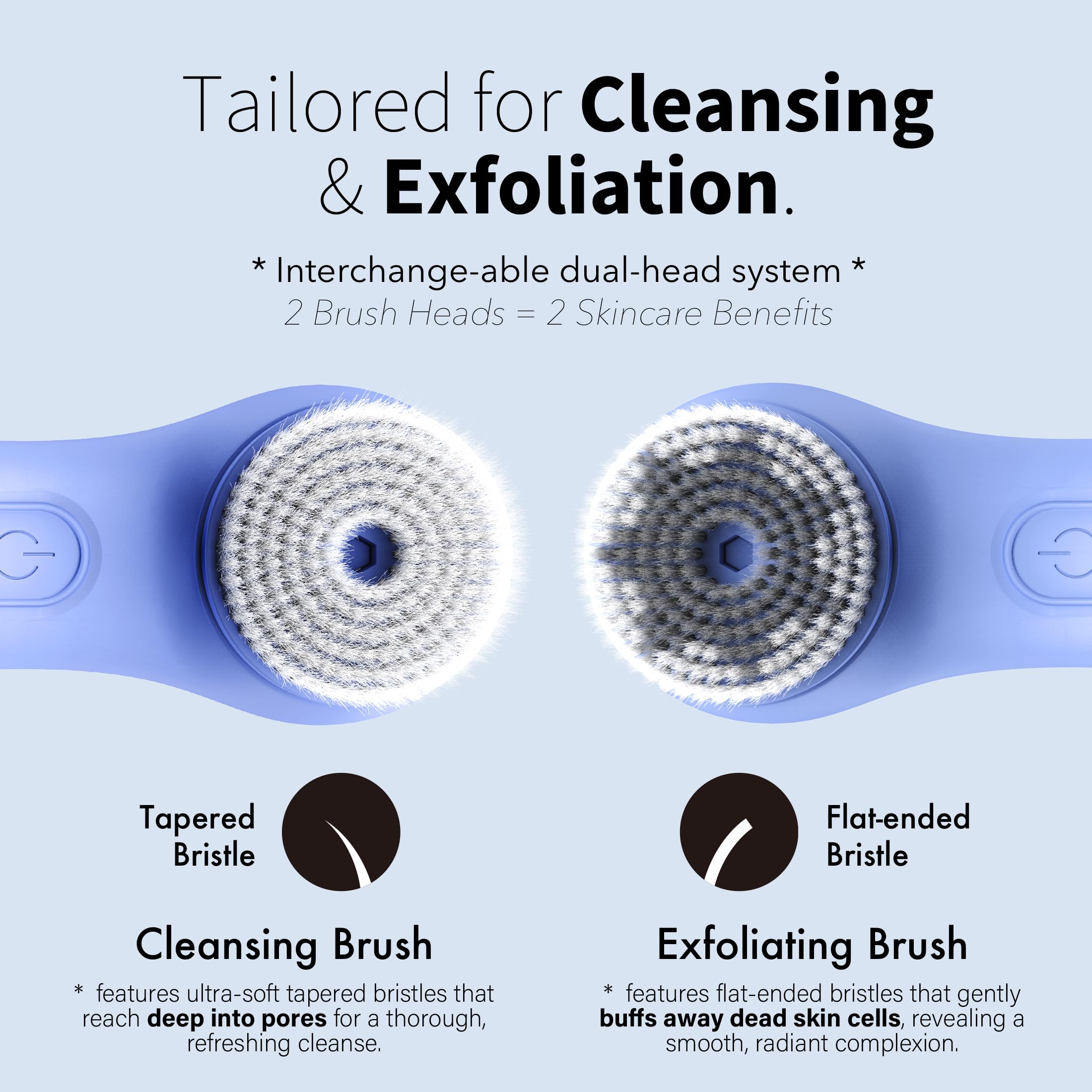 NågraCoola exfoliating brush head for smoother skin after cleansing