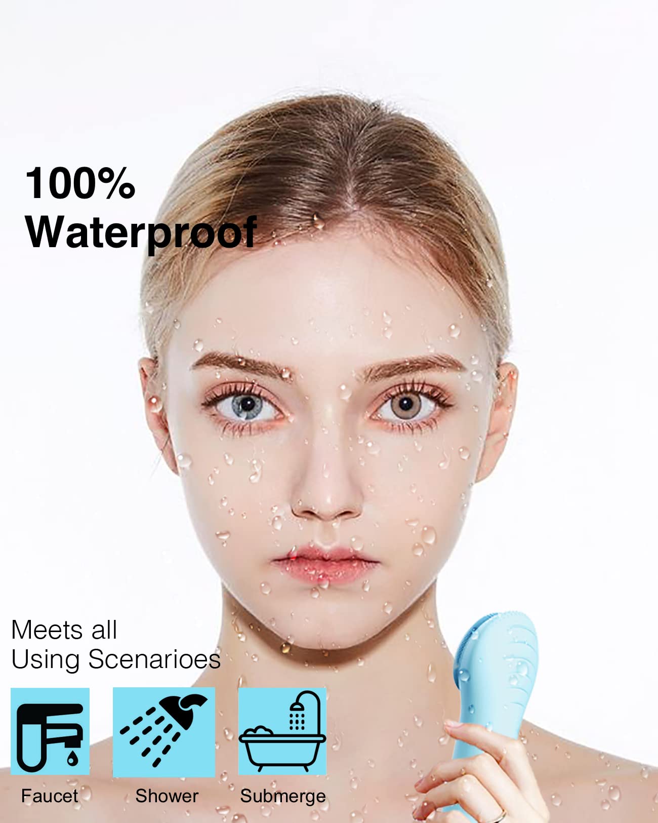 NågaCoola soft silicone bristles close-up highlighting skin-friendly cleansing action.