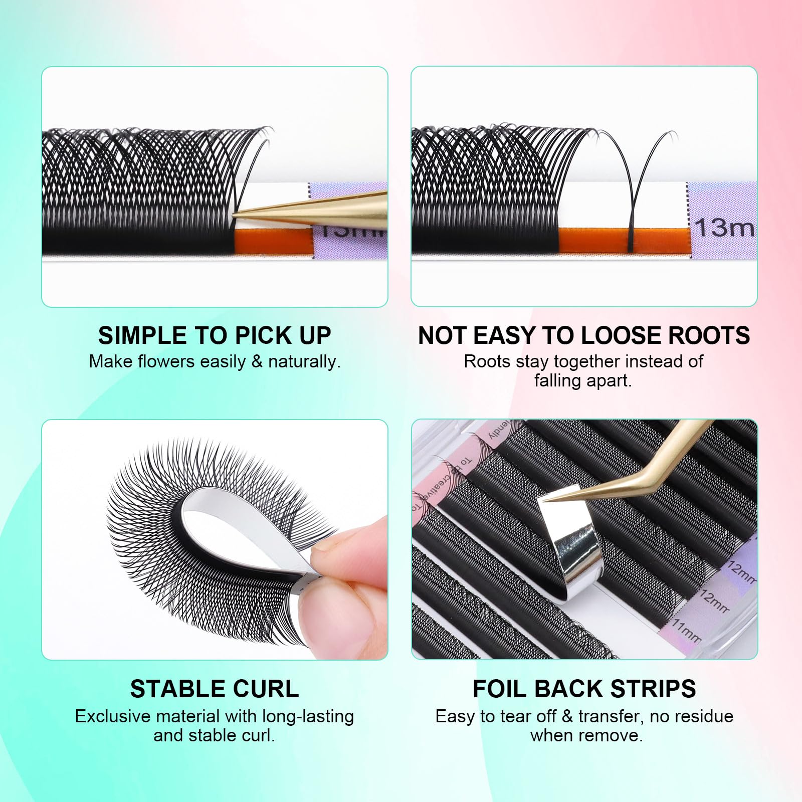 NAGARAKU YY Lashes pre-fanned 12-row tray speeds up salon services.