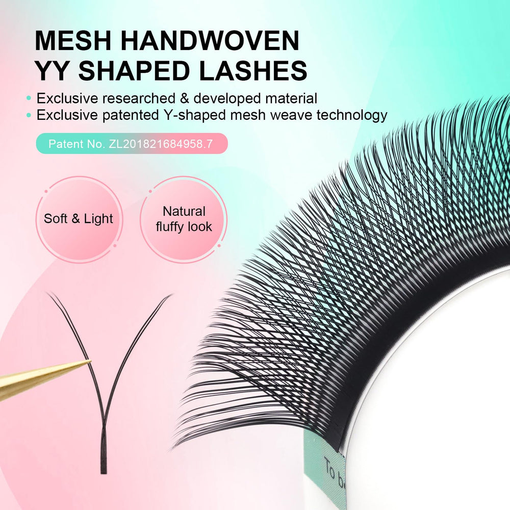 NAGARAKU YY Lashes Y-shape mesh improves pickup and precision during lash artistry.