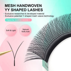 NAGARAKU YY Lashes Y-shape mesh improves pickup and precision during lash artistry.