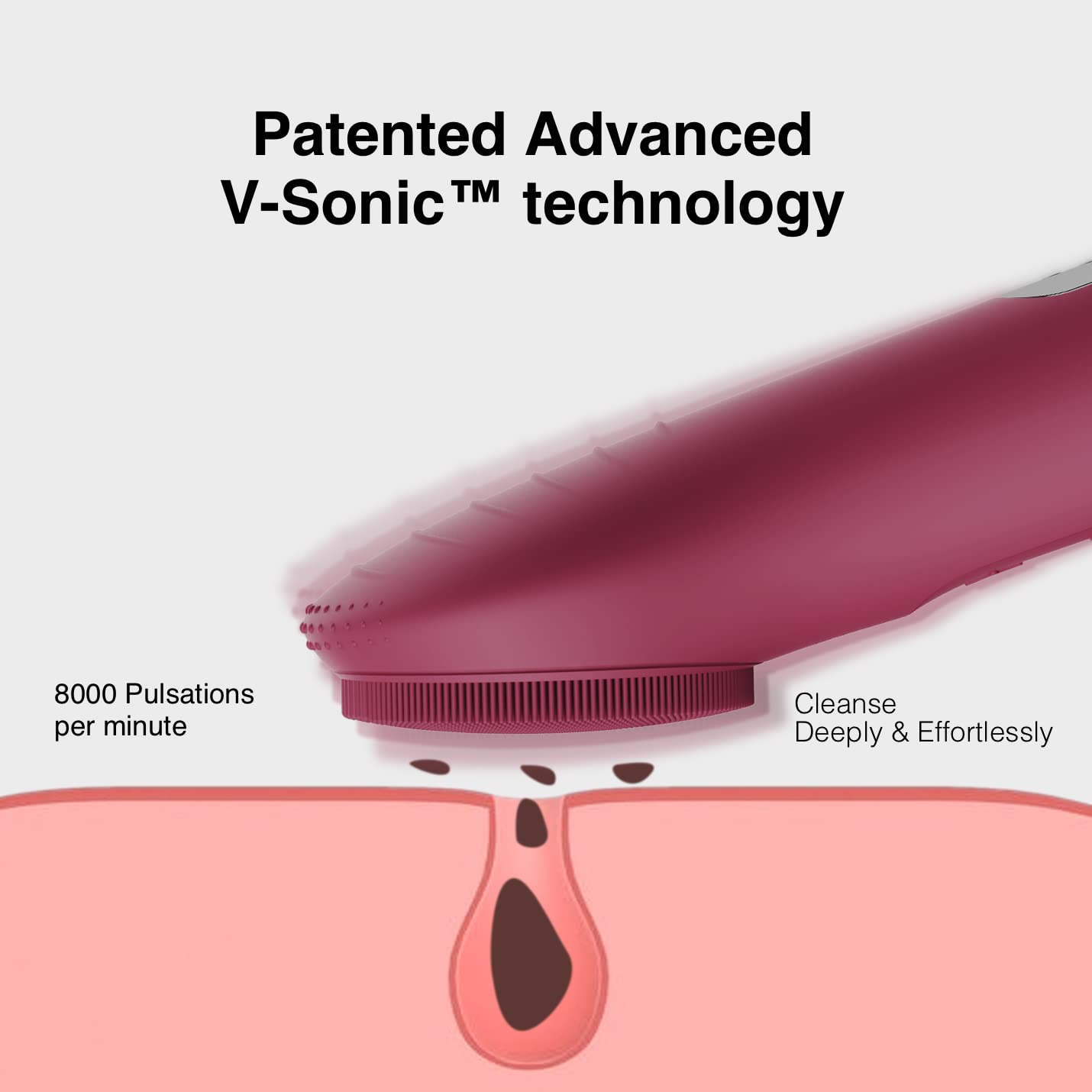 NågraCoola CLIE face scrubber reverse-ripple massage surface for product absorption
