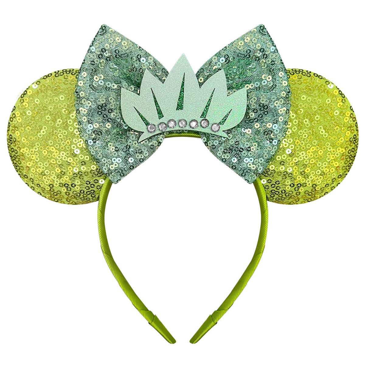 Nahalesy Green Mouse Ears Headband with sequin ears for stylish looks and everyday wear.