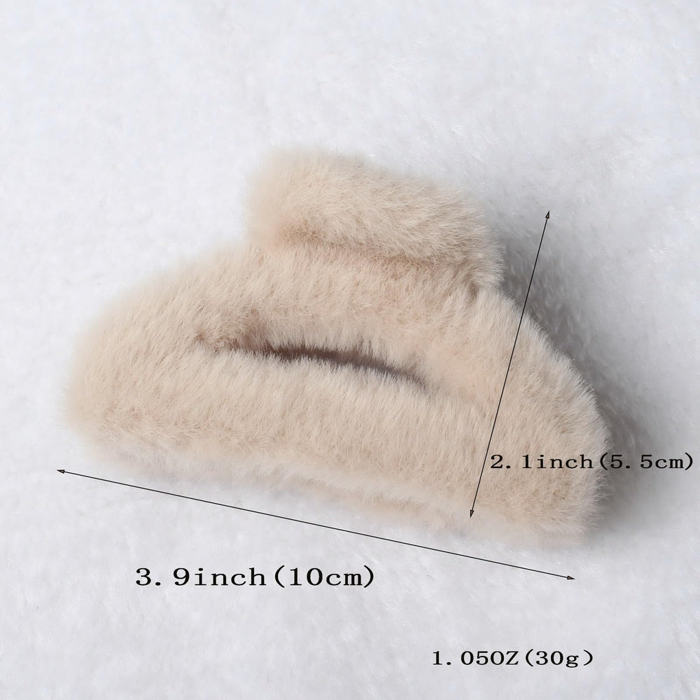 Naibirdr fluffy hair clip halfshape brown provides secure hold for updos and half-ups.
