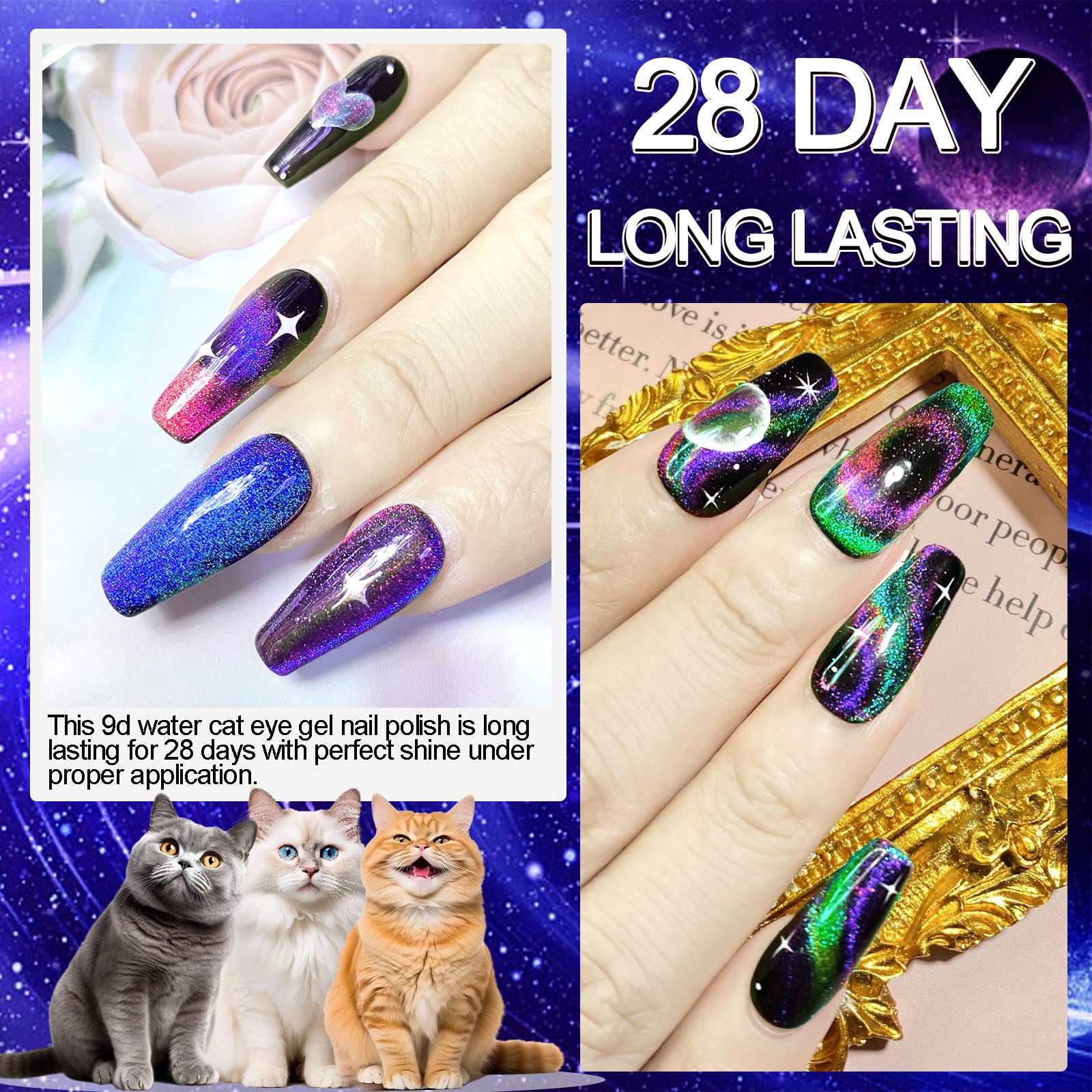 NAIL GIL 9D dual-colors polish enables bold color shifts and layered effects