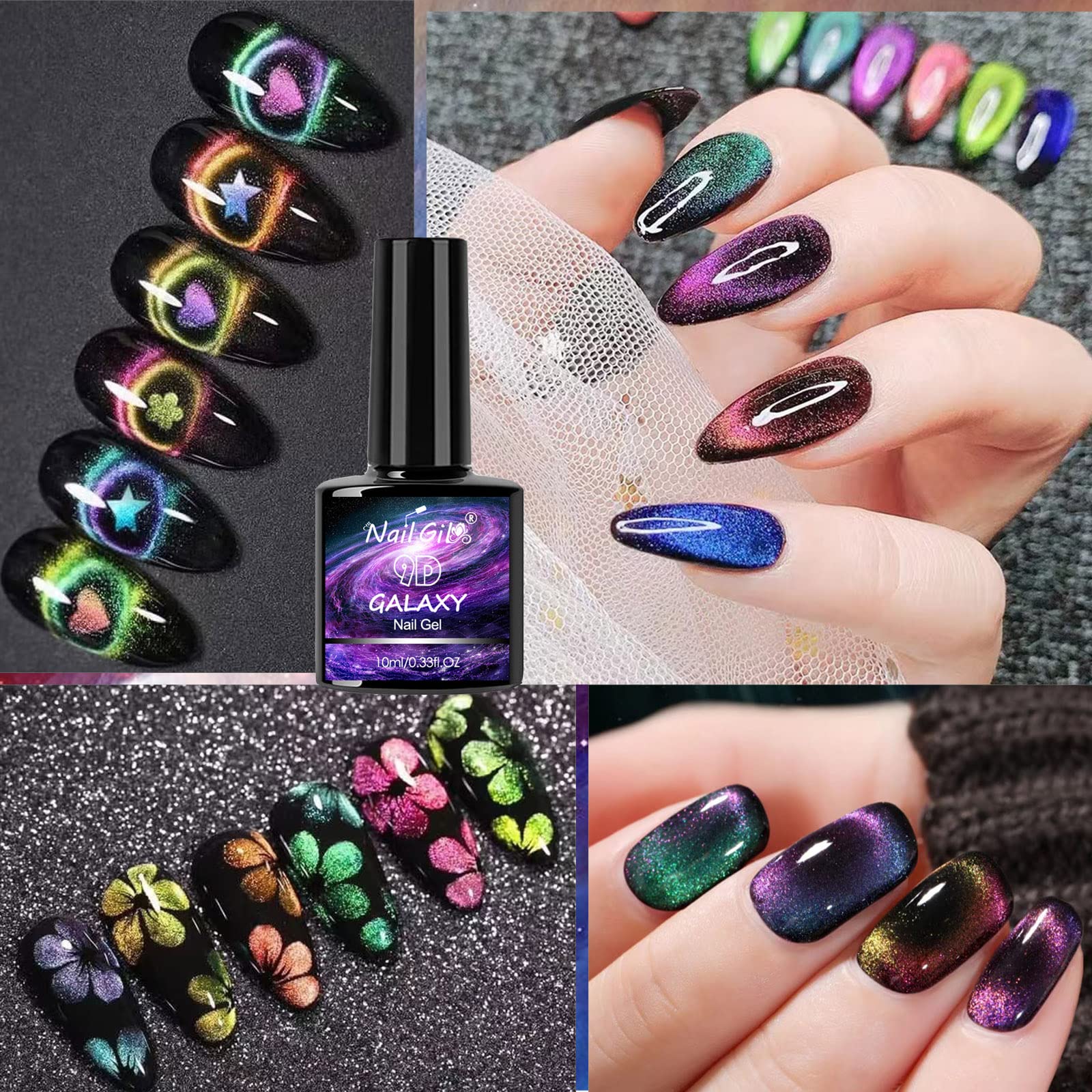 NAIL GIL Chameleon effect polish creates color flipping shimmer with or without magnet