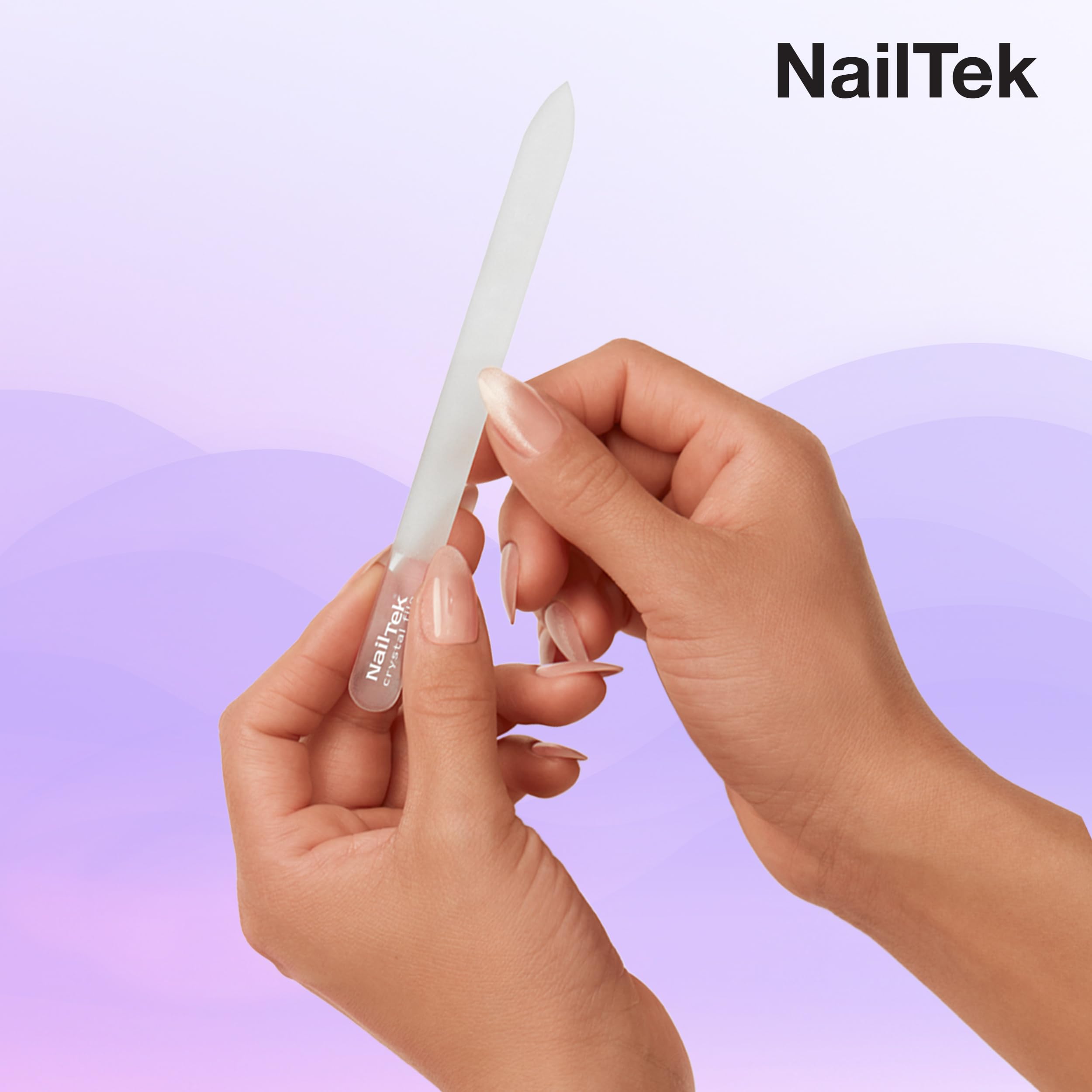 Nail Tek Crystal File fuchsia color highlights stylish, easy-to-spot tool in your kit.