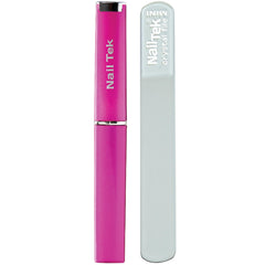Nail Tek Crystal File close-up shows a glass surface for gentle shaping and smooth edges