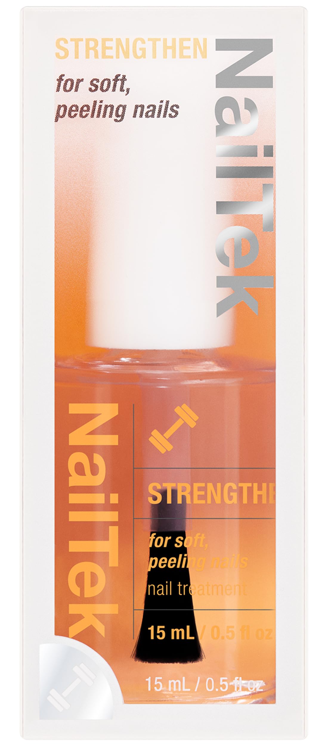 Nail Tek Formula 2 bottle front with precise brush for easy, salon-grade application