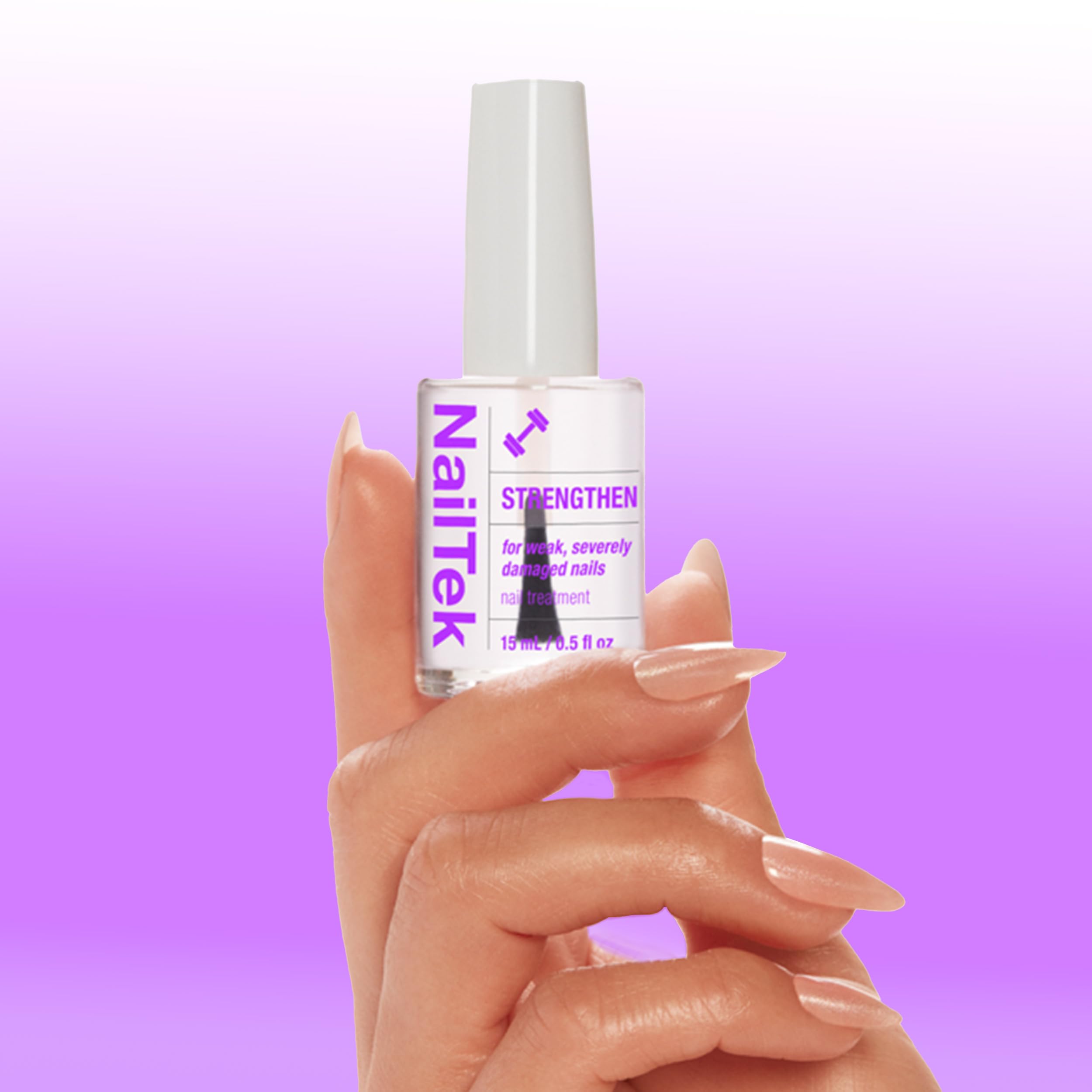 Nail Tek Formula 4 Xtra calcium-fortified image demonstrates enhanced nail fortification.