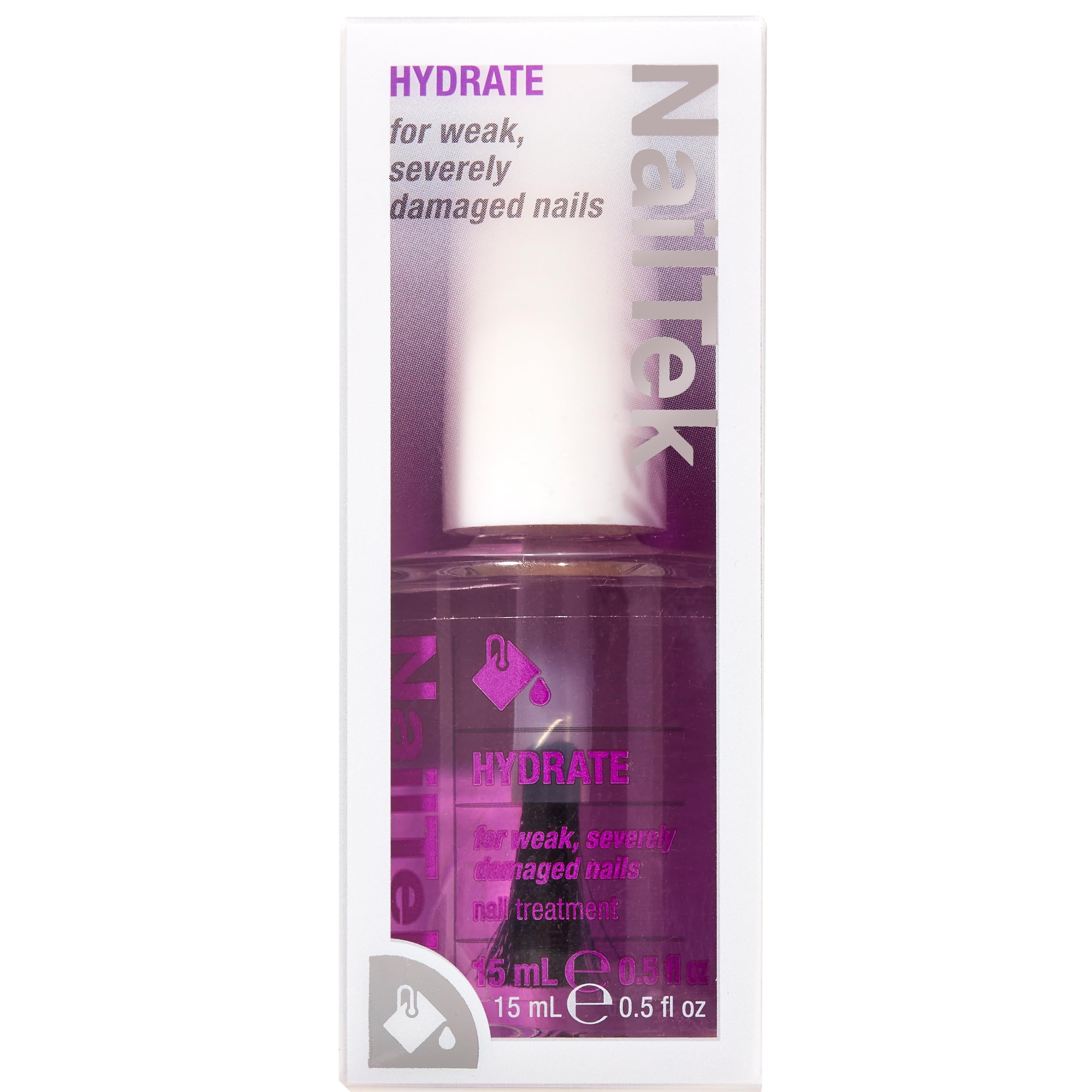 Nail Tek Hydrate creamy formula demonstrated on nail for hydration.