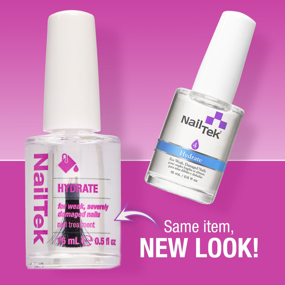 Nail Tek Hydrate nails before treatment show dryness and brittleness.