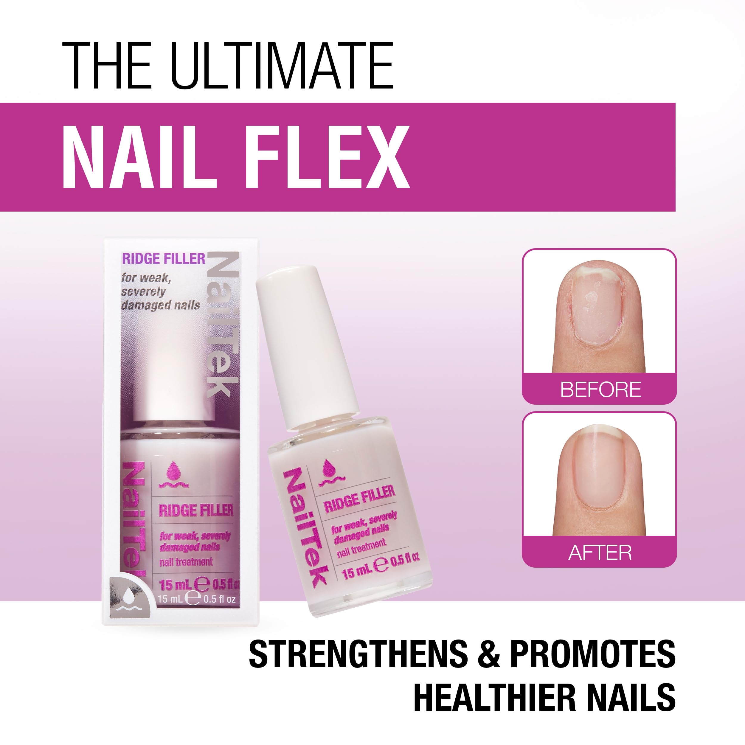 Nail Tek Ridge Filler hydrating formula emphasizes moisture for healthier-looking nails