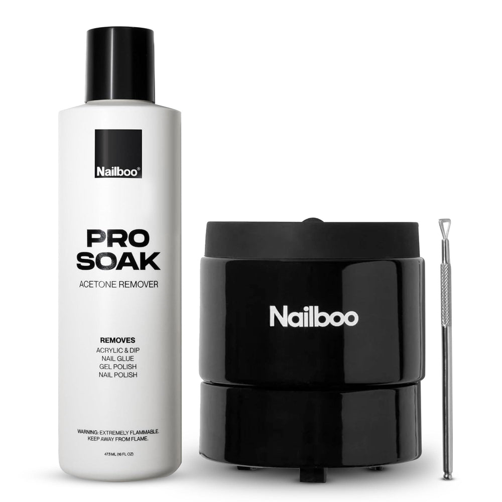 Nailboo acetone remover bottle, 16oz, for quick at-home polish removal.