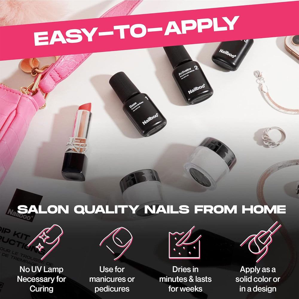 Nailboo brush applicator captured for precise liquid application and clean layering.