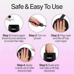 Nailboo gel polish removal system in action for smooth results.