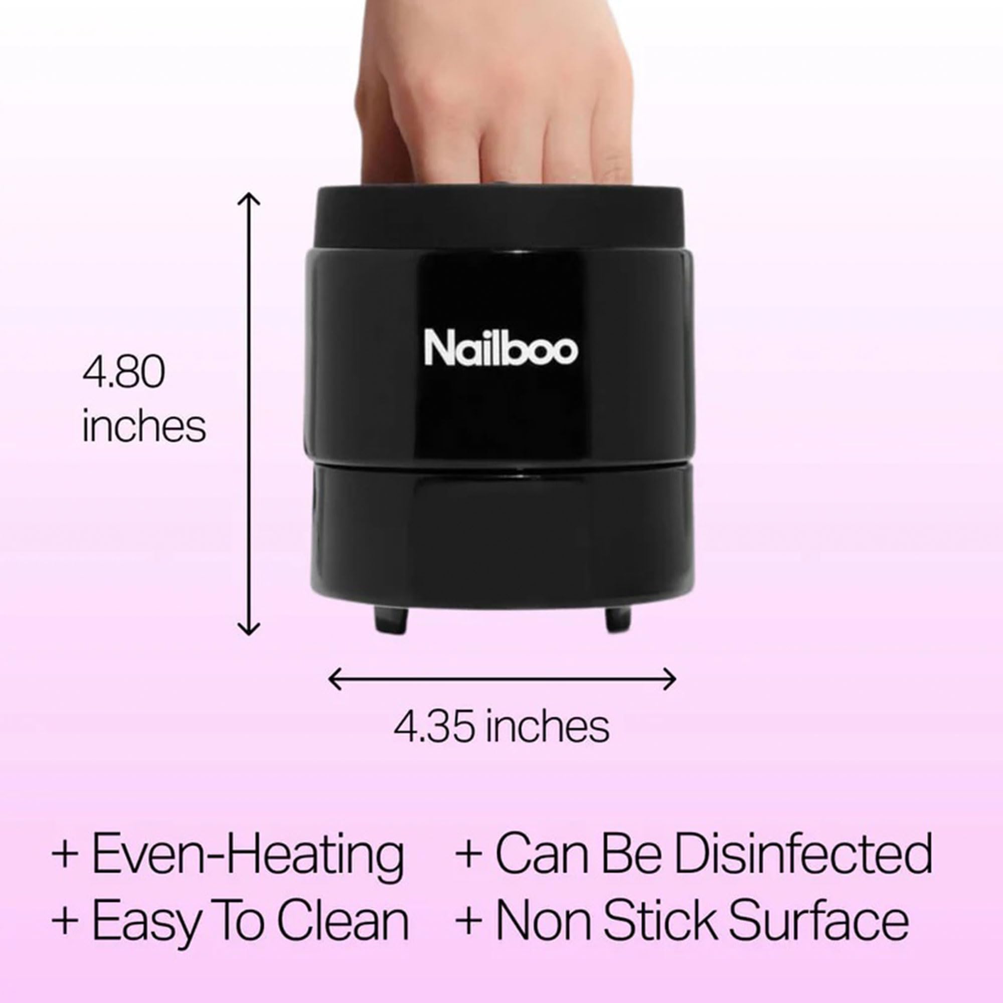 Nailboo pour setup showing easy soak-off with minimal mess.