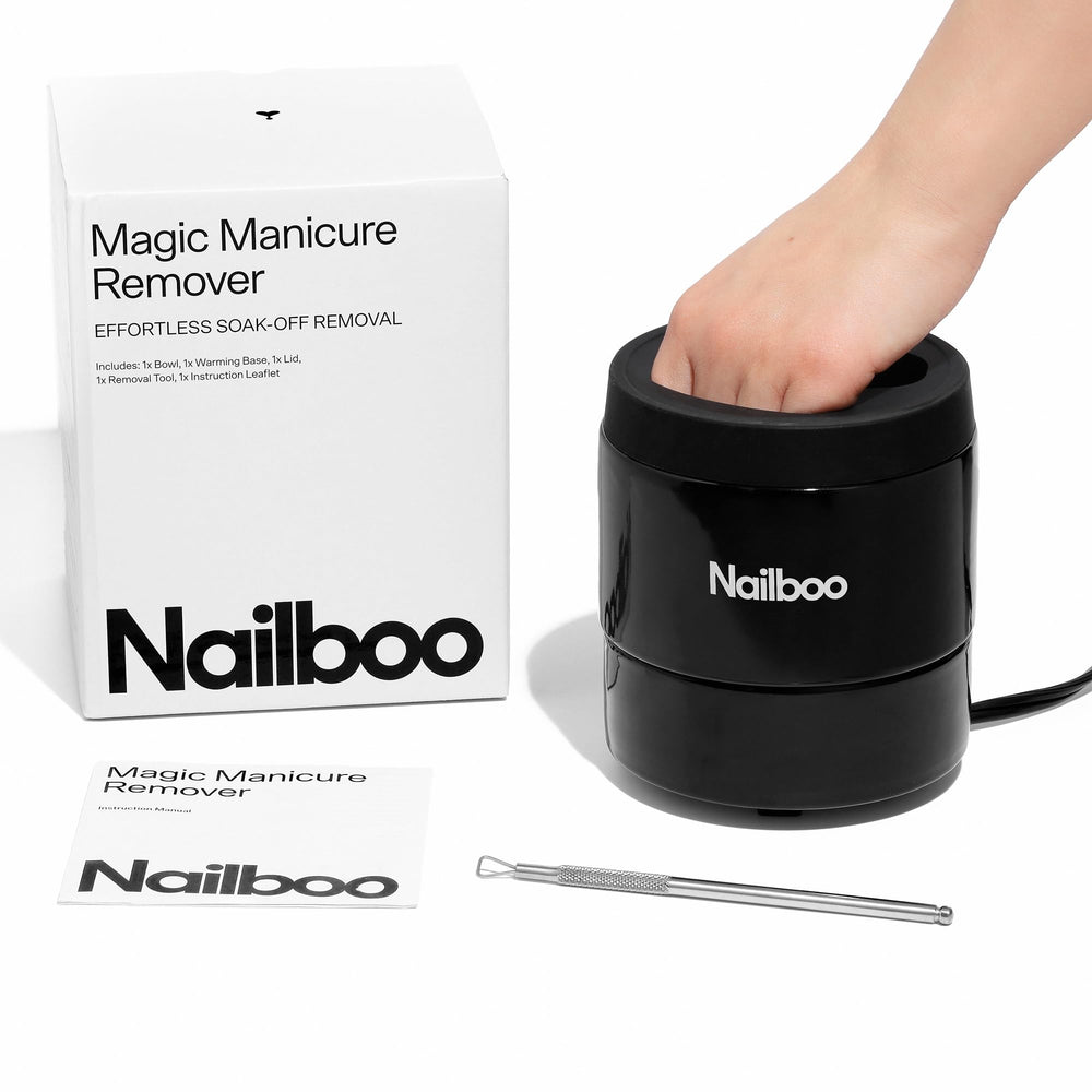 Nailboo spill-resistant bowl design keeps workspace cleaner during removal.