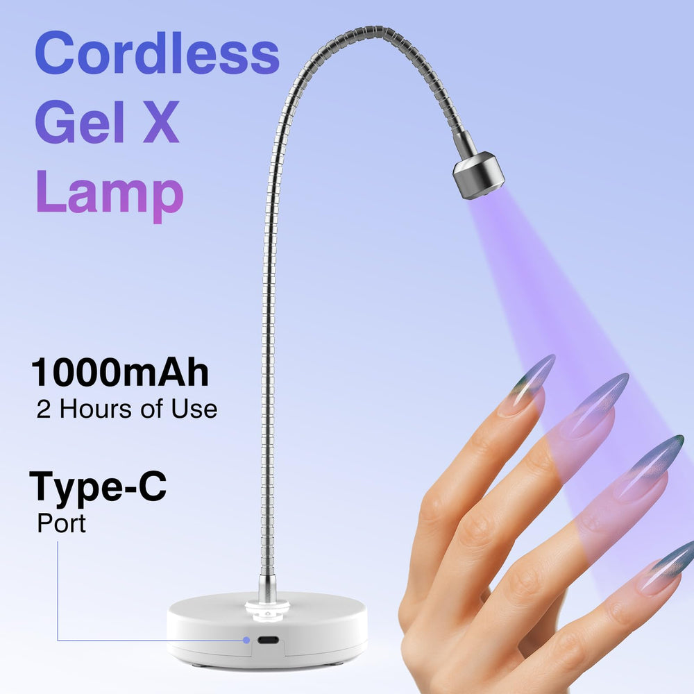 NailFace Flash Cure Lamp is cordless and travel-ready for on-the-go nails.