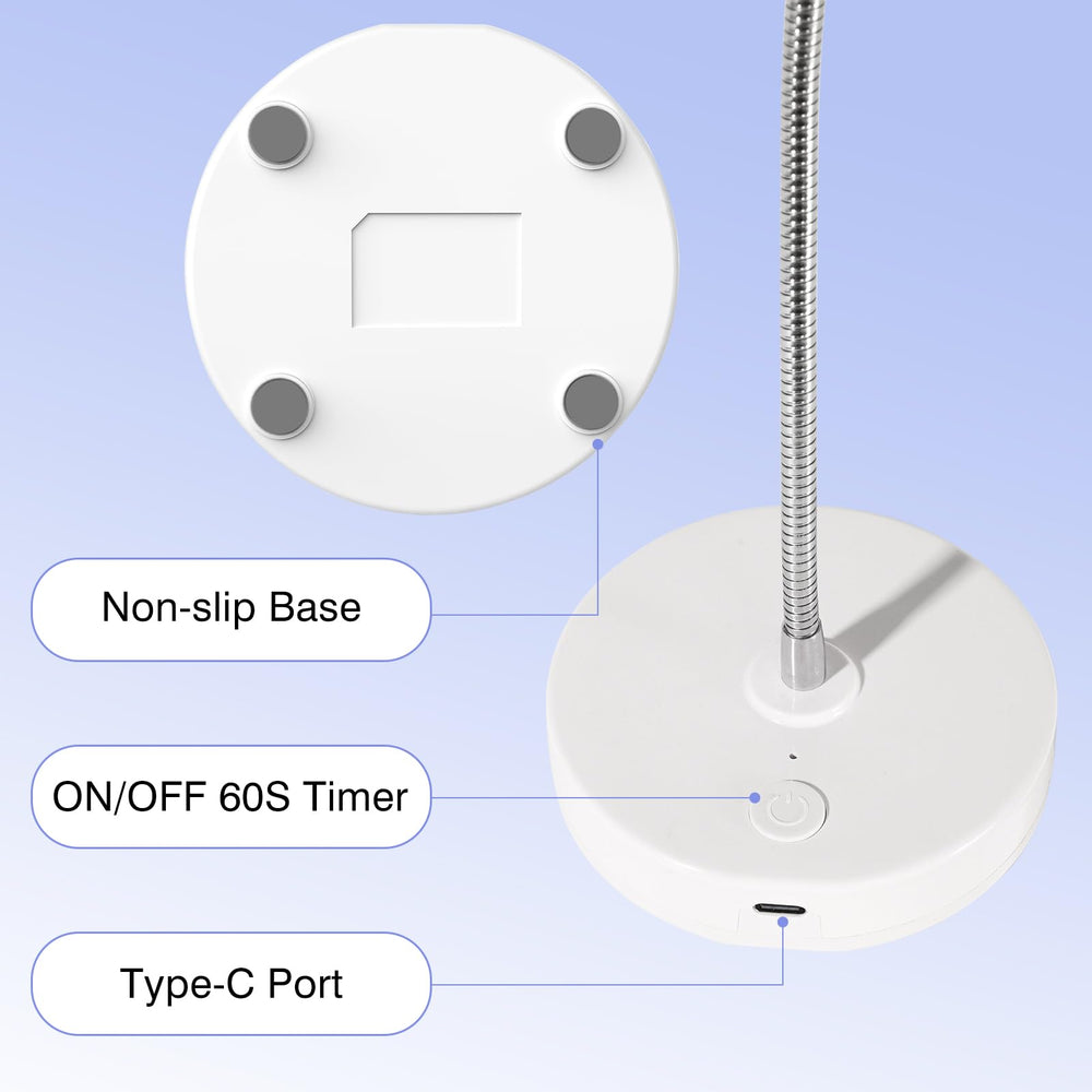 NailFace Flash Cure Lamp shows 1000mAh rechargeable battery for portable sessions.