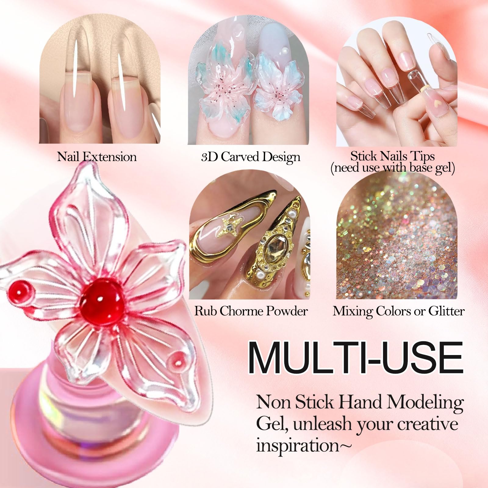 NAIL GIL moldes de silicona 3D con flores para decoración