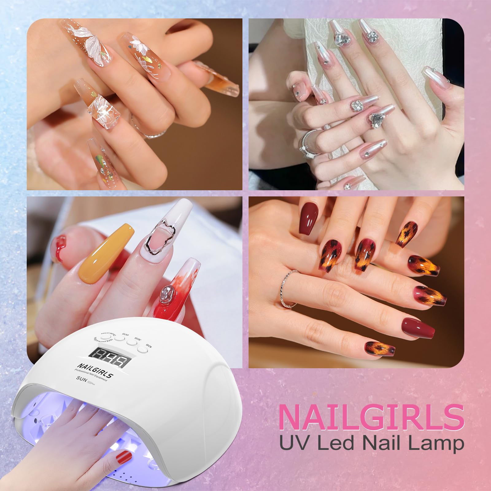 NAILGIRLS 150W lamp ideal for home or salon use with durable LEDs